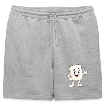 Guimauve sucrée avec un pouce levé - Short de survêtement homme premium - gris chiné - Devant - AI Model Male 178 light (178cm)