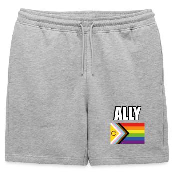Drapeau de la fierté inclusive Allié Gay - Short de survêtement homme premium - gris chiné - Devant - AI Model Male 178 light (178cm)