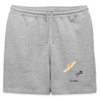 SpaceMan - Minimalist Astronaut & Planet Graphic - Mens' Premium Organic Sweatshorts - heather grey - Front - AI Model Male 178 light (178cm)