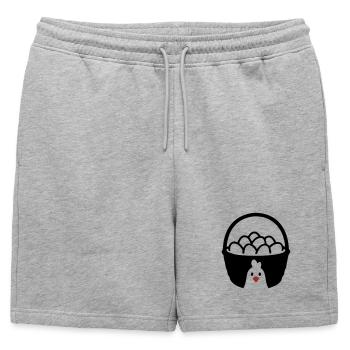 Icône du poulet en panier à œufs - Short de survêtement homme premium - gris chiné - Devant - AI Model Male 178 light (178cm)