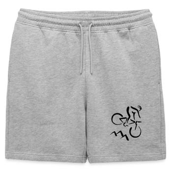 Biker - Mens' Premium Organic Sweatshorts - heather grey - Front - AI Model Male 178 light (178cm)