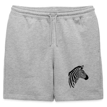 Tête de zèbre - Short de survêtement homme premium - gris chiné - Devant - AI Model Male 178 light (178cm)
