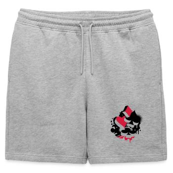 Quatre cartes à jouer symboles le Carreau , le - Short de survêtement homme premium - gris chiné - Devant - AI Model Male 178 light (178cm)