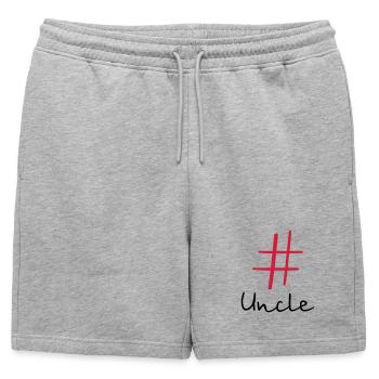 #Uncle Hashtag Social Media I Idée cadeau Oncle - Short de survêtement homme premium - gris chiné - Devant - AI Model Male 178 light (178cm)
