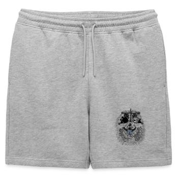 Optometrist dog with trial glasses - Mens' Premium Organic Sweatshorts - heather grey - Front - AI Model Male 178 light (178cm)