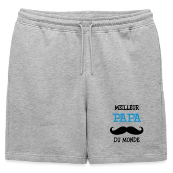 Meilleur Papa du Monde - Short de survêtement homme premium - gris chiné - Devant - AI Model Male 178 light (178cm)