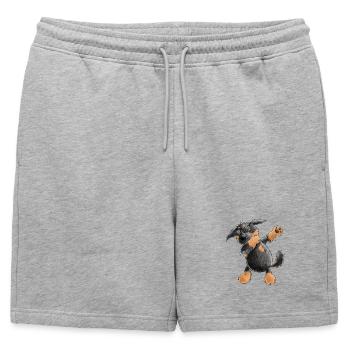 Hovawart Dab Dance Comic I Dabbender Hund - Mens' Premium Organic Sweatshorts - heather grey - Front - AI Model Male 178 light (178cm)