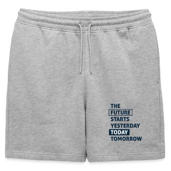 The Future starts Today - Mens' Premium Organic Sweatshorts - heather grey - Front - AI Model Male 178 light (178cm)