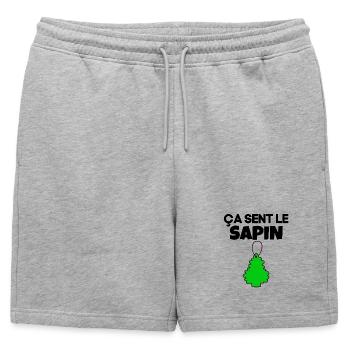 ça sent le sapin - Short de survêtement homme premium - gris chiné - Devant - AI Model Male 178 light (178cm)