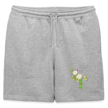 Bouquet - Short de survêtement homme premium - gris chiné - Devant - AI Model Male 178 light (178cm)