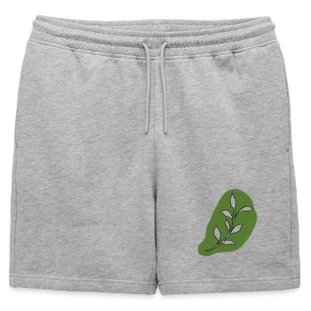 Feuilles - Short de survêtement homme premium - gris chiné - Devant - AI Model Male 178 light (178cm)
