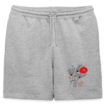 fleurs délicates en filigrane, Fleurs - Short de survêtement homme premium - gris chiné - Devant - AI Model Male 178 light (178cm)