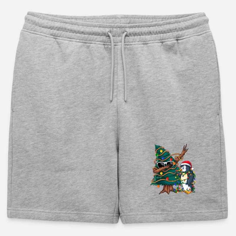 Dapping Tannenbaum -Dapping Weihnachtspullover - Männer Premium Organic Sweatshorts - Grau meliert