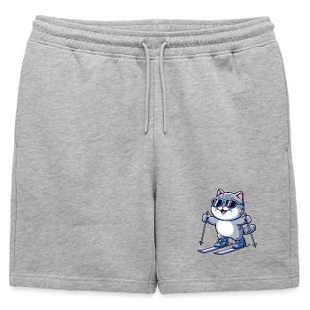 Ski britannique à poil court (Shorthair Skiing) Hiver - Short de survêtement homme premium - gris chiné - Devant - AI Model Male 178 light (178cm)