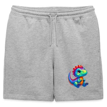 Dinosaure - Short de survêtement homme premium - gris chiné - Devant - AI Model Male 178 light (178cm)