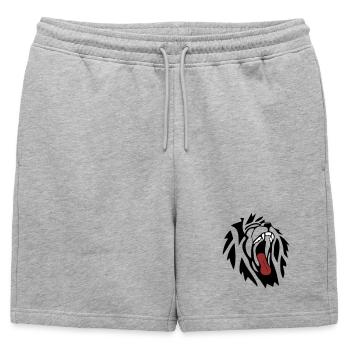 Lion - Short de survêtement homme premium - gris chiné - Devant - AI Model Male 178 light (178cm)