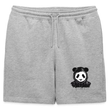 Tête d’ours panda drôle avec capuche à capuche - Short de survêtement homme premium - gris chiné - Devant - AI Model Male 178 light (178cm)