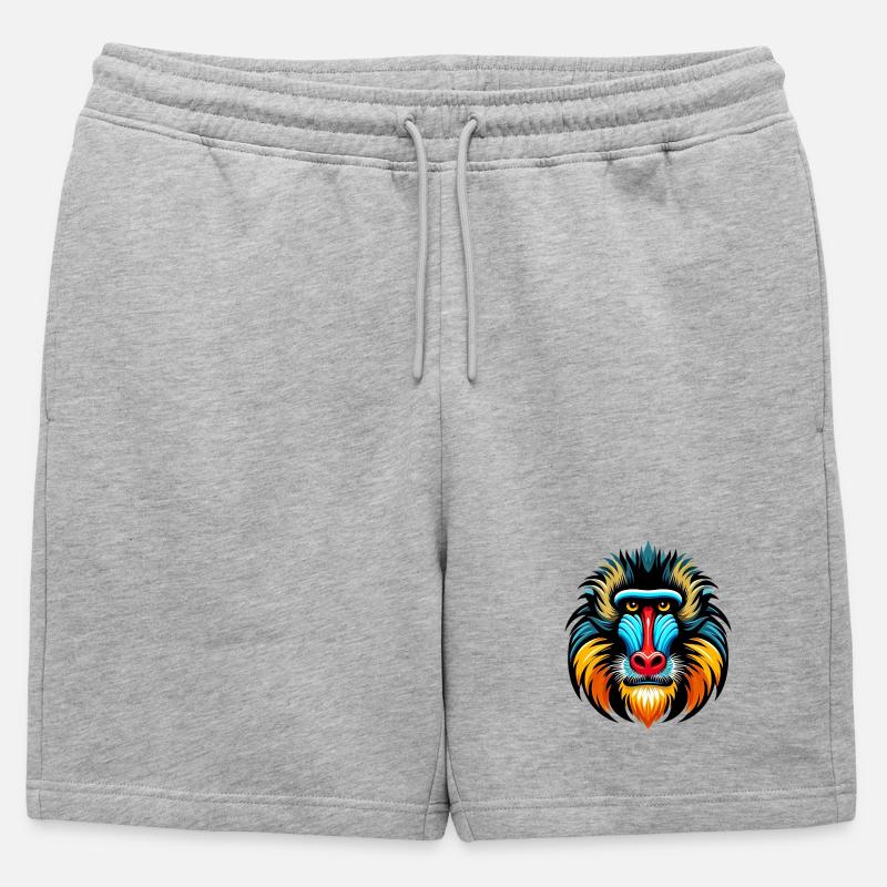 Mandrill-Affe - Männer Premium Organic Sweatshorts - Grau meliert