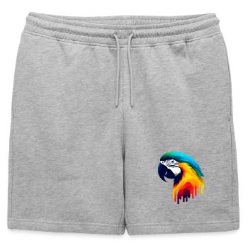 Perroquet - Short de survêtement homme premium - gris chiné - Devant - AI Model Male 178 light (178cm)