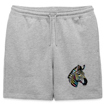 Zèbre - Short de survêtement homme premium - gris chiné - Devant - AI Model Male 178 light (178cm)