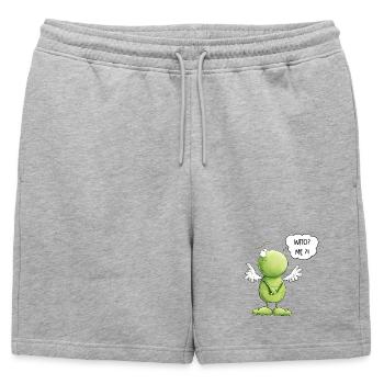 Frog Angel Innocence Who Me Saying - Mens' Premium Organic Sweatshorts - heather grey - Front - AI Model Male 178 light (178cm)