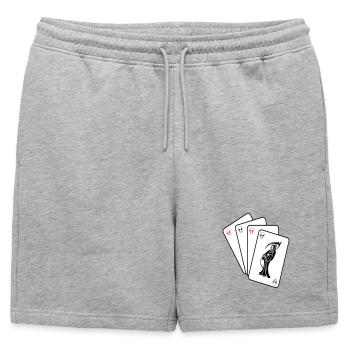 Grim Reaper Cards - Mens' Premium Organic Sweatshorts - heather grey - Front - AI Model Male 178 light (178cm)