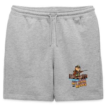 Agent de sécurité Bieber - Short de survêtement homme premium - gris chiné - Devant - AI Model Male 178 light (178cm)