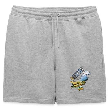 Carte à l’aquarelle Pakistan - Short de survêtement homme premium - gris chiné - Devant - AI Model Male 178 light (178cm)