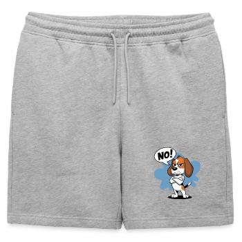 Expressive Beagle Cartoon Illustration - Mens' Premium Organic Sweatshorts - heather grey - Front - AI Model Male 178 light (178cm)
