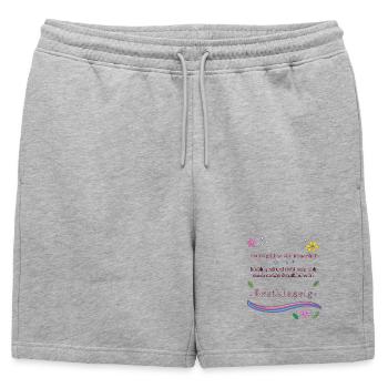 School Child First Class - Mens' Premium Organic Sweatshorts - heather grey - Front - AI Model Male 178 light (178cm)