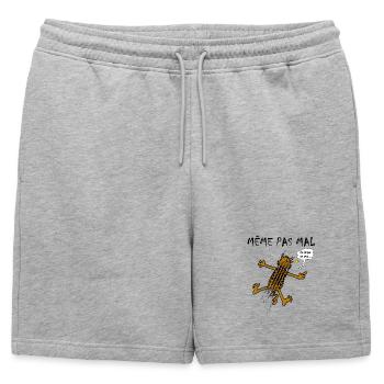 Le chat et ses neuf vies - Short de survêtement homme premium - gris chiné - Devant - AI Model Male 178 light (178cm)