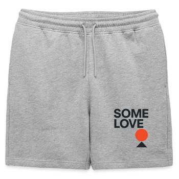 Minimalist "Some Love" Design – Geometric - Mens' Premium Organic Sweatshorts - heather grey - Front - AI Model Male 178 light (178cm)