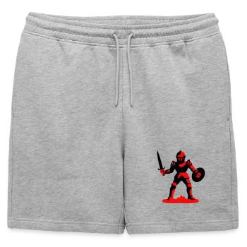 Chevalier Rouge - Short de survêtement homme premium - gris chiné - Devant - AI Model Male 178 light (178cm)