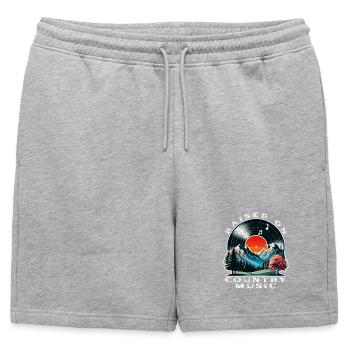 Élevé sur la Country Music - Short de survêtement homme premium - gris chiné - Devant - AI Model Male 178 light (178cm)