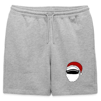 Santa Claus Helmet - Mens' Premium Organic Sweatshorts - heather grey - Front - AI Model Male 178 light (178cm)
