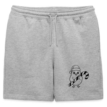 Oiseau de Noël mignon avec illustration de canne d’orge d’orge - Short de survêtement homme premium - gris chiné - Devant - AI Model Male 178 light (178cm)