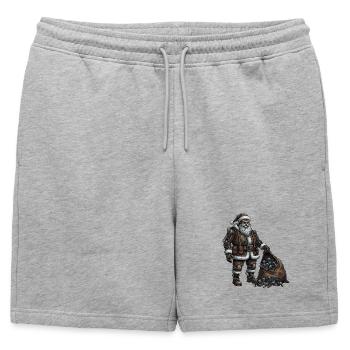Père Noël cyborg - Short de survêtement homme premium - gris chiné - Devant - AI Model Male 178 light (178cm)