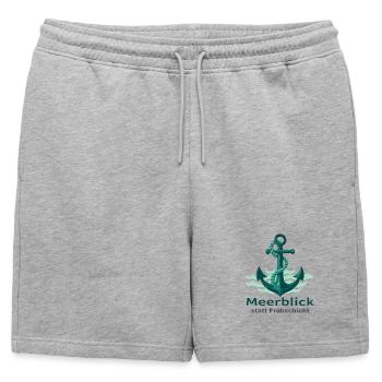 Vue sur la mer au lieu de changement précoce - Short de survêtement homme premium - gris chiné - Devant - AI Model Male 178 light (178cm)