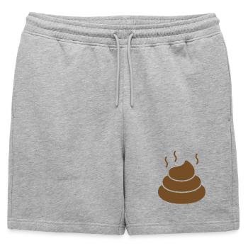 Brown Steaming Emoticon Pile - Mens' Premium Organic Sweatshorts - heather grey - Front - AI Model Male 178 light (178cm)