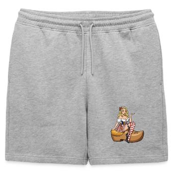 Pin-up hollandaise en sabot - Short de survêtement homme premium - gris chiné - Devant - AI Model Male 178 light (178cm)