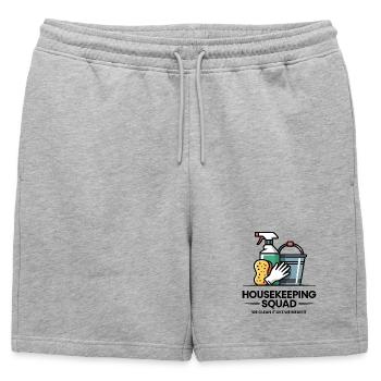 Conception de nettoyage amusante - Short de survêtement homme premium - gris chiné - Devant - AI Model Male 178 light (178cm)