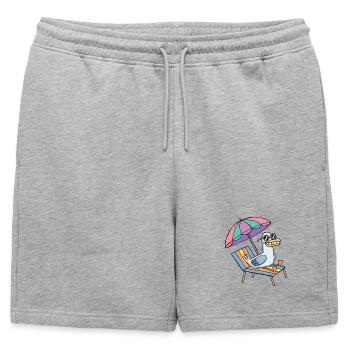 Möwe macht Urlaub - Mens' Premium Organic Sweatshorts - heather grey - Front - AI Model Male 178 light (178cm)