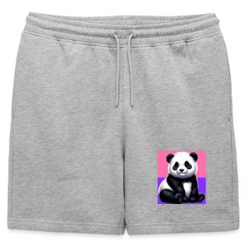 panda - Short de survêtement homme premium - gris chiné - Devant - AI Model Male 178 light (178cm)