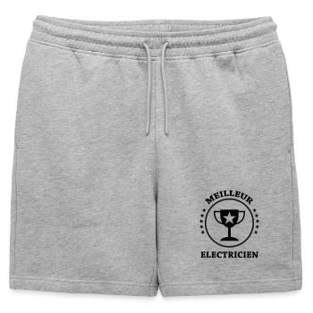 Meilleur Électricien : Le Trophée de la Qualité - Short de survêtement homme premium - gris chiné - Devant - AI Model Male 178 light (178cm)