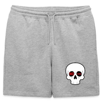 No_Signal_Skull_Minimal_Streetwear - Mens' Premium Organic Sweatshorts - heather grey - Front - AI Model Male 178 light (178cm)