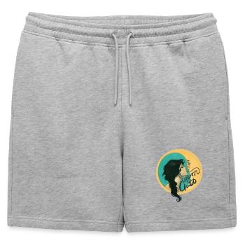 Étreinte au clair de lune - Short de survêtement homme premium - gris chiné - Devant - AI Model Male 178 light (178cm)