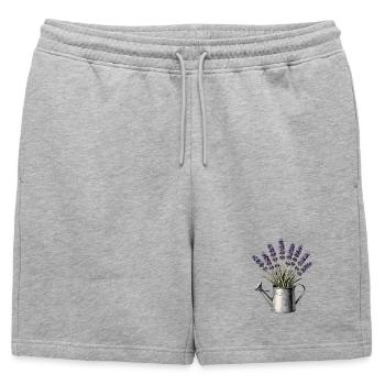 Lavande dans un arrosoir - Short de survêtement homme premium - gris chiné - Devant - AI Model Male 178 light (178cm)