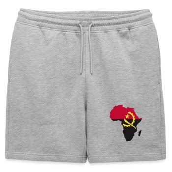 Drapeau angolais : Afrique utilisée - Short de survêtement homme premium - gris chiné - Devant - AI Model Male 178 light (178cm)