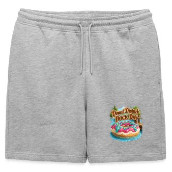 Jour de la dérangation des beignets au quai - Short de survêtement homme premium - gris chiné - Devant - AI Model Male 178 light (178cm)