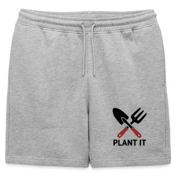 Logo Plant It d’outil de jardin - Short de survêtement homme premium - gris chiné - Devant - AI Model Male 178 light (178cm)